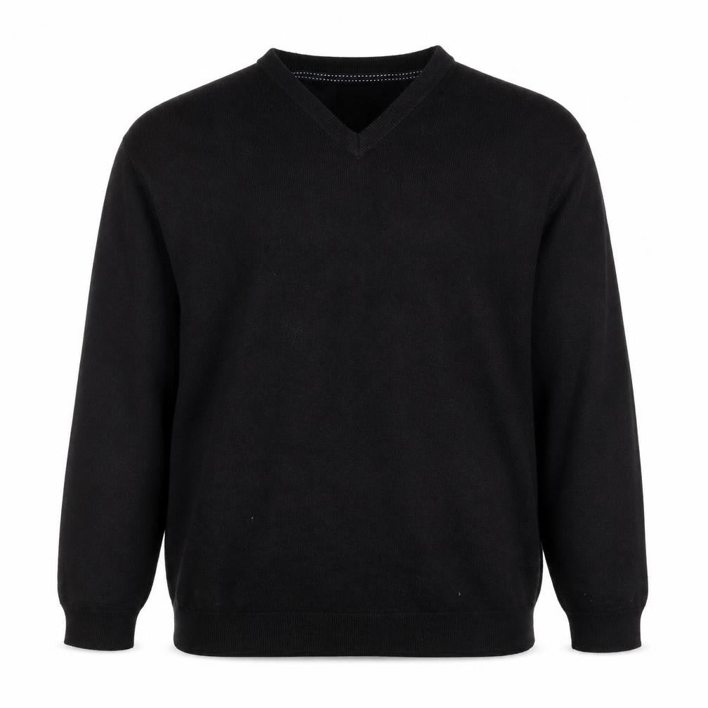 Bling Mens Black V-Neck  Polyester Pullover Jumper Size 2XL