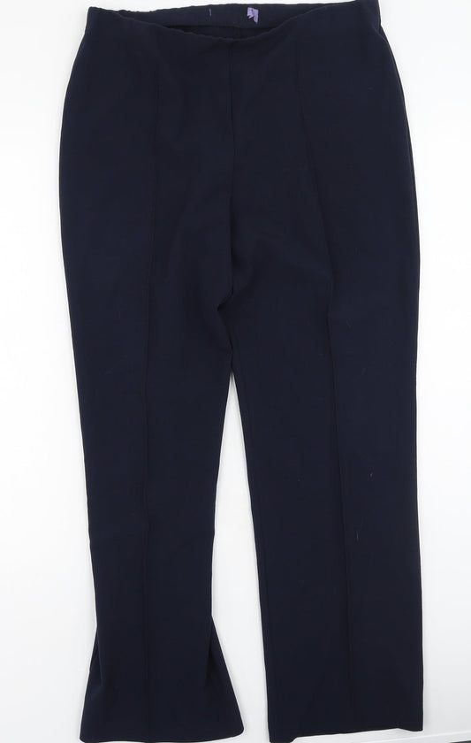 Preworn Womens Blue  Polyester Trousers  Size 12 L29 in Regular