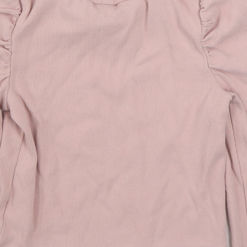 Gap Girls Pink High Neck  Cotton Pullover Jumper Size 4 Years  Pullover
