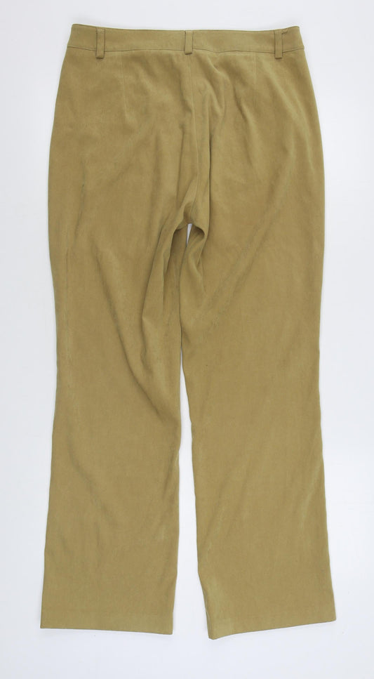 New Scene Womens Brown  Polyester Trousers  Size 14 L30 in Regular Zip