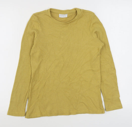 Cotswold Womens Yellow Round Neck  Viscose Pullover Jumper Size S