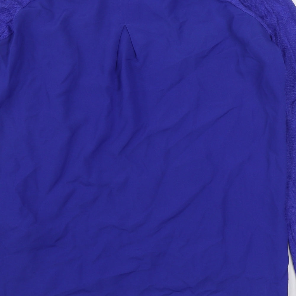 Oasis Womens Blue Boat Neck  Viscose Pullover Jumper Size S