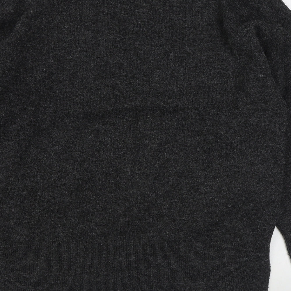 H&M Womens Grey V-Neck  Polyester Pullover Jumper Size S