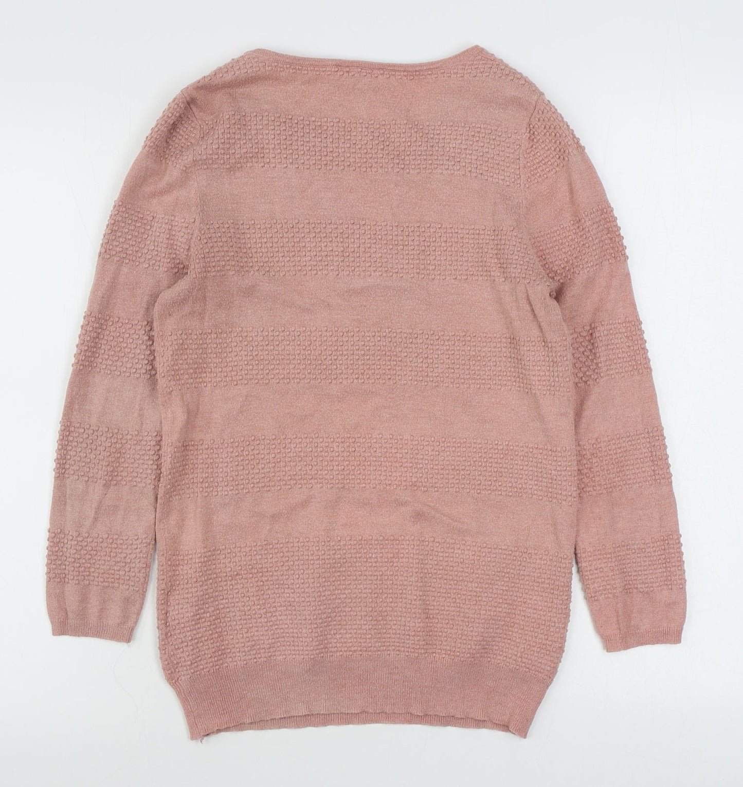Warehouse Womens Pink Scoop Neck  Viscose Pullover Jumper Size 8