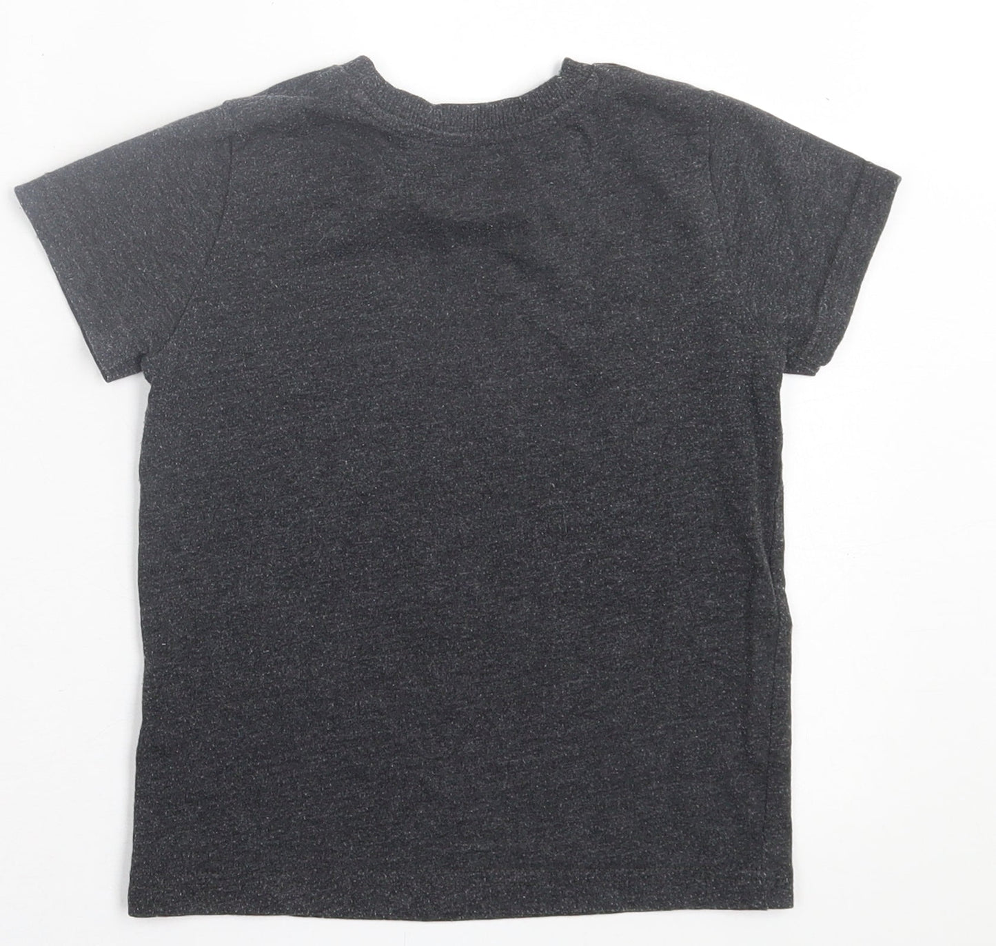Matalan Boys Grey  Cotton Basic T-Shirt Size 4 Years Crew Neck Pullover