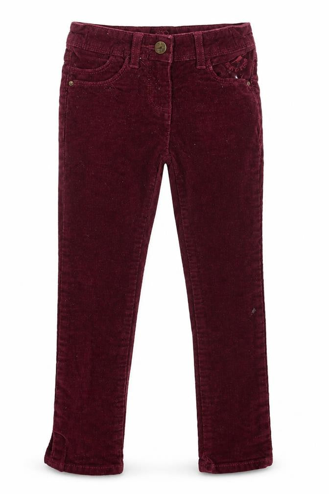 Marks and Spencer Girls Purple  Cotton Capri Trousers Size 5-6 Years  Regular Button