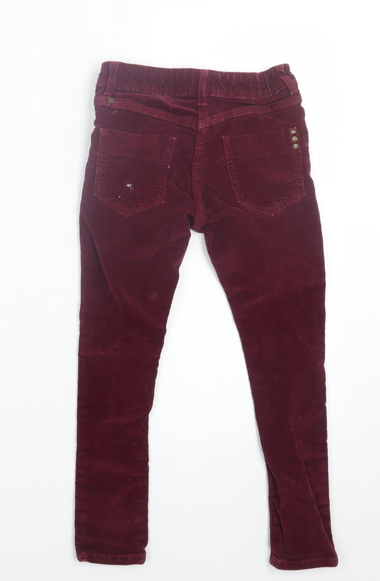 Marks and Spencer Girls Purple  Cotton Capri Trousers Size 5-6 Years  Regular Button