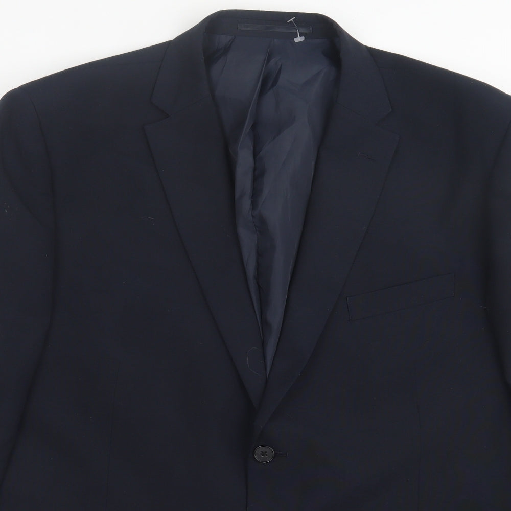 Racing Green Mens Blue  Polyester Jacket Suit Jacket Size 44