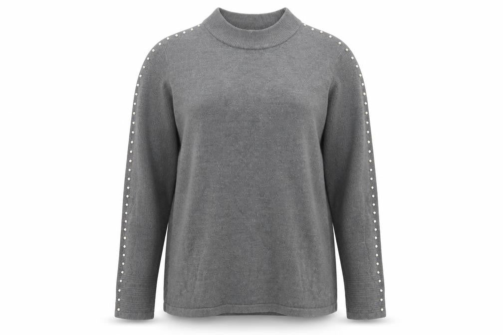 Classics Womens Grey Crew Neck  Acrylic Pullover Jumper Size 14