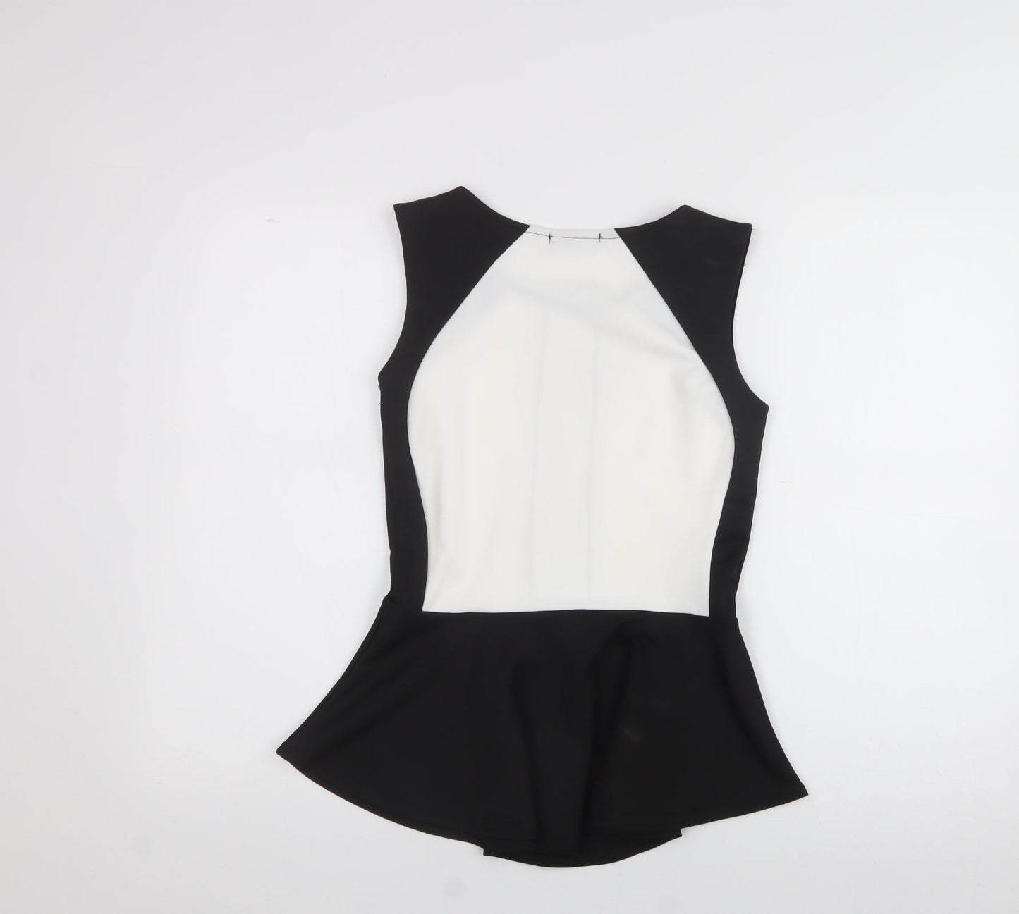 Exhibit  Womens Black  Polyester Basic T-Shirt Size 10 Scoop Neck