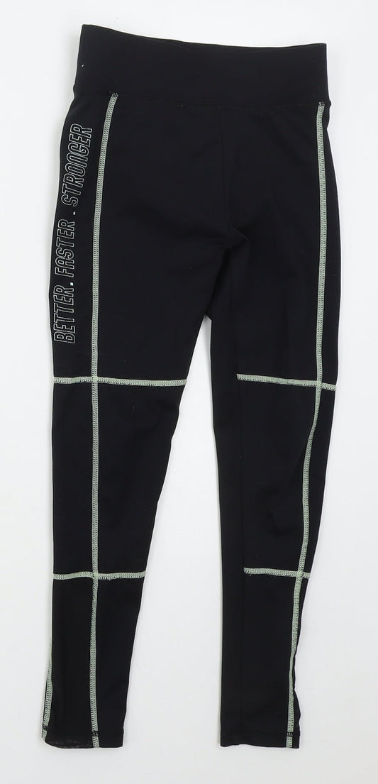 Dunnes Girls Black  Polyester Carrot Trousers Size 8-9 Years  Regular  - Better Faster Stronger