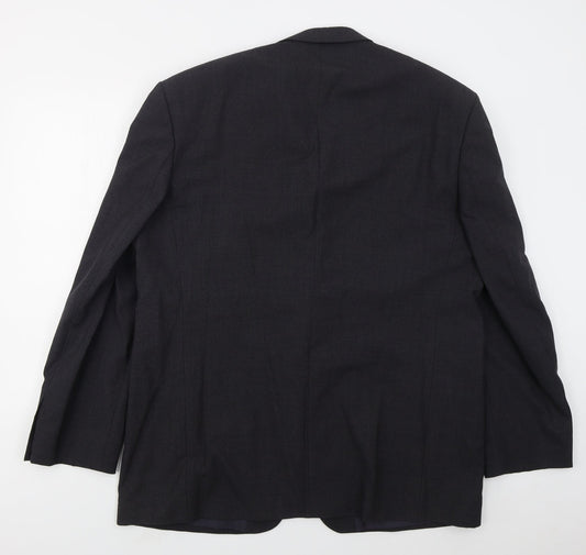 Label Mens Grey  Wool Jacket Suit Jacket Size 46