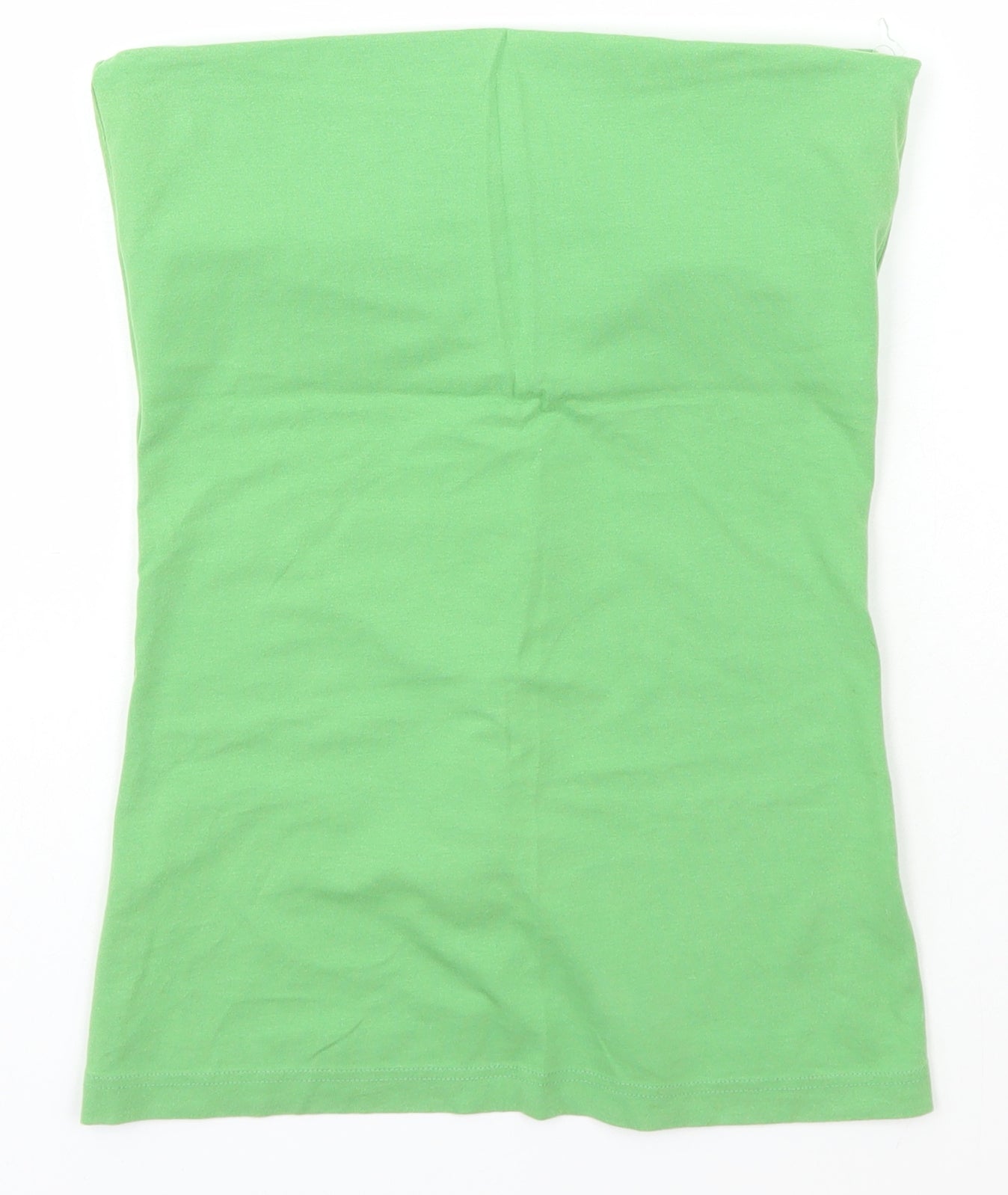 Topshop Womens Green  Cotton Basic T-Shirt Size 10 Off the Shoulder
