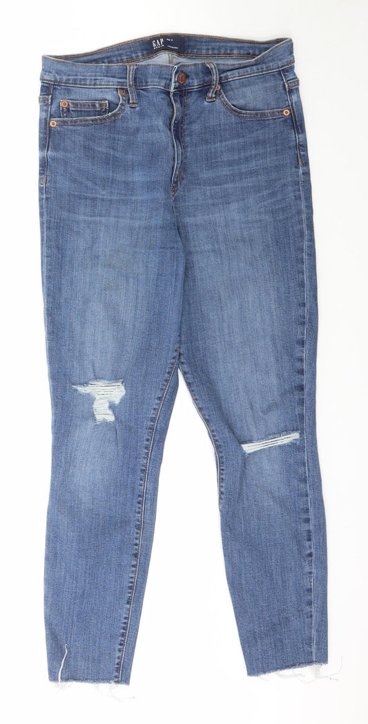 Gap Womens Blue  Cotton Skinny Jeans Size 30 L30 in Regular Zip