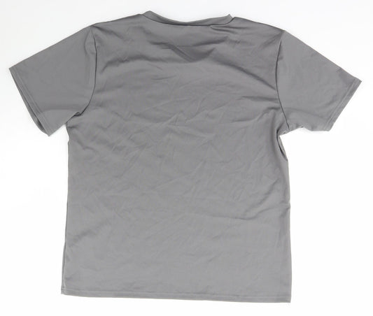 Preworn Womens Grey  Polyamide Basic T-Shirt Size XL Scoop Neck Pullover