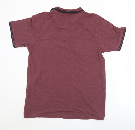 Orginals Mens Purple  Cotton  Polo Size M Collared Button