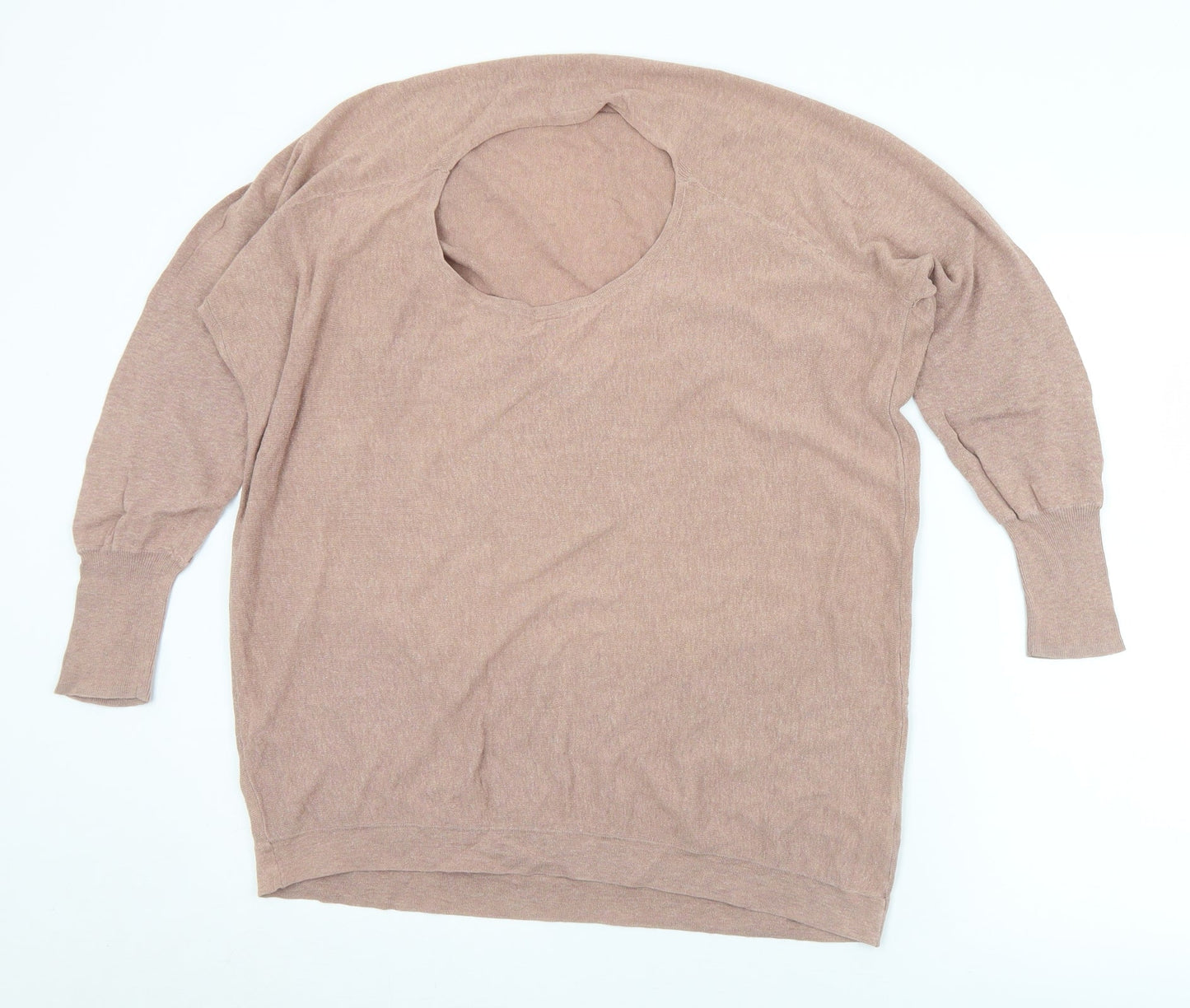 Topshop Womens Pink Round Neck  Cotton Pullover Jumper Size 10