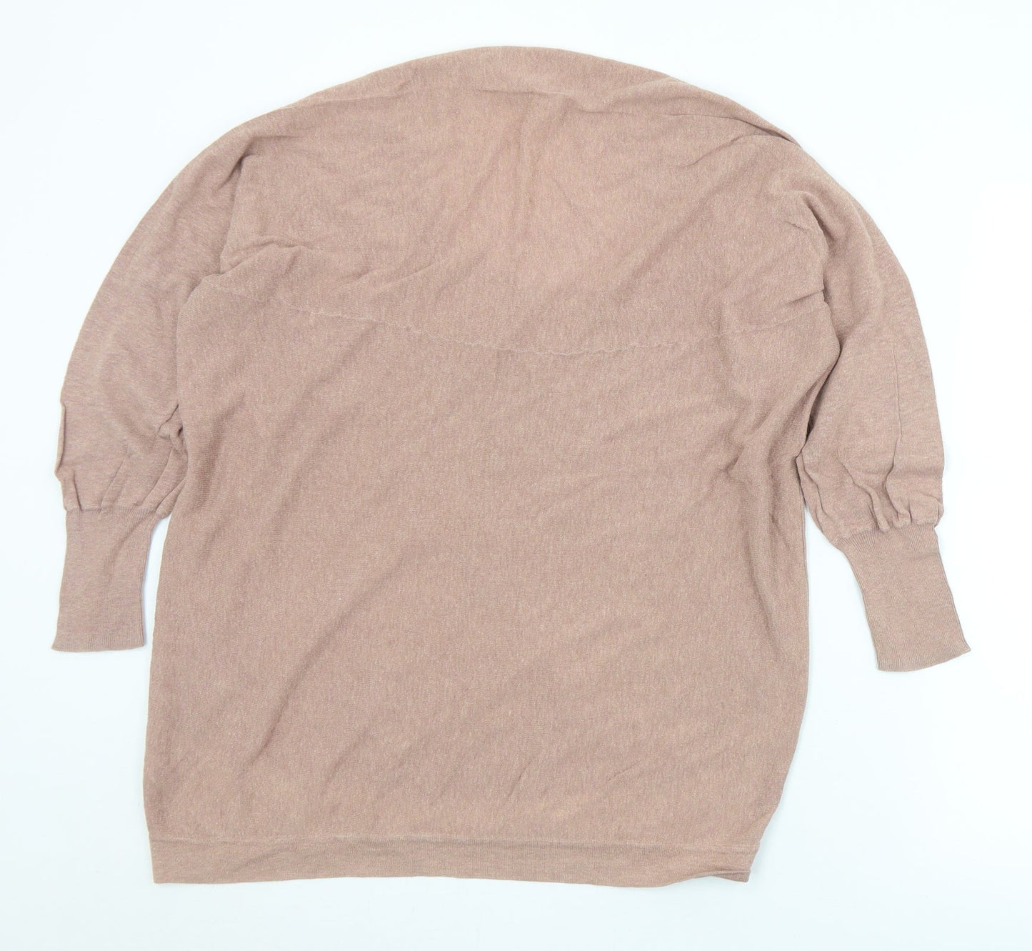 Topshop Womens Pink Round Neck  Cotton Pullover Jumper Size 10