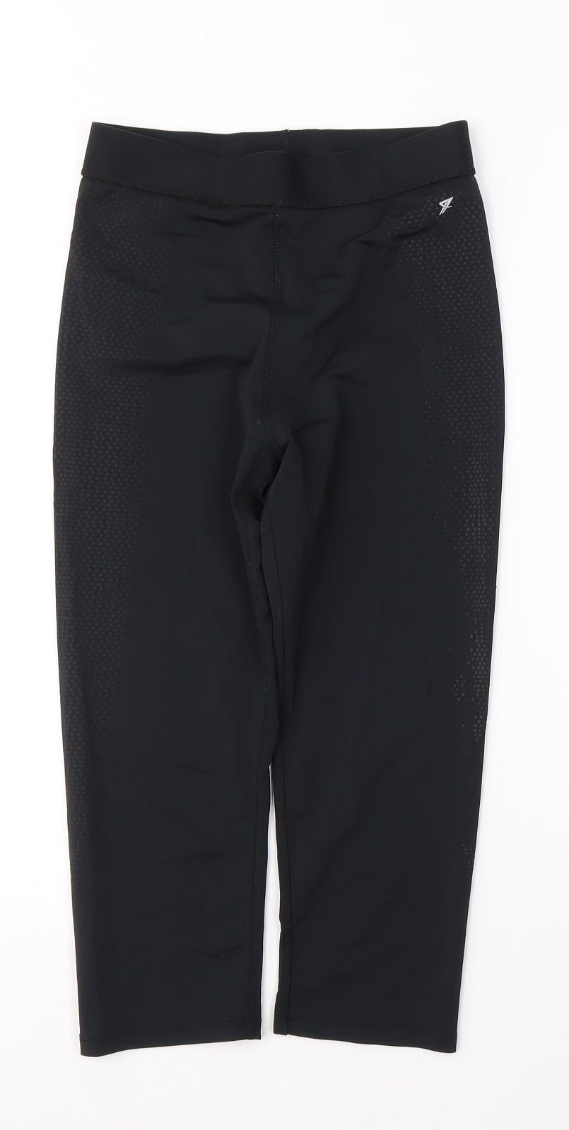 WORKOUT Womens Black  Polyester Cropped Leggings Size 10 L18 in Regular Pullover