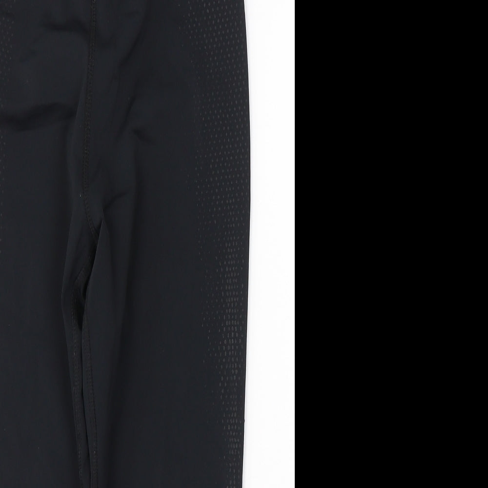 WORKOUT Womens Black  Polyester Cropped Leggings Size 10 L18 in Regular Pullover