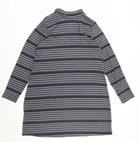 Peacocks Womens Multicoloured Striped Polyester Jumper Dress  Size 12  Mock Neck Pullover