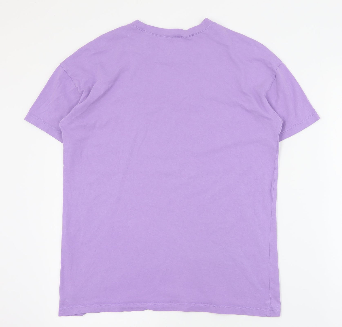 FB Sister Womens Purple  Polyester Basic T-Shirt Size 2XS Crew Neck - Slogan
