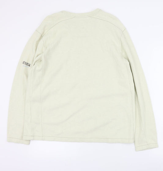 NEXT Mens Beige Round Neck  Cotton Pullover Jumper Size L