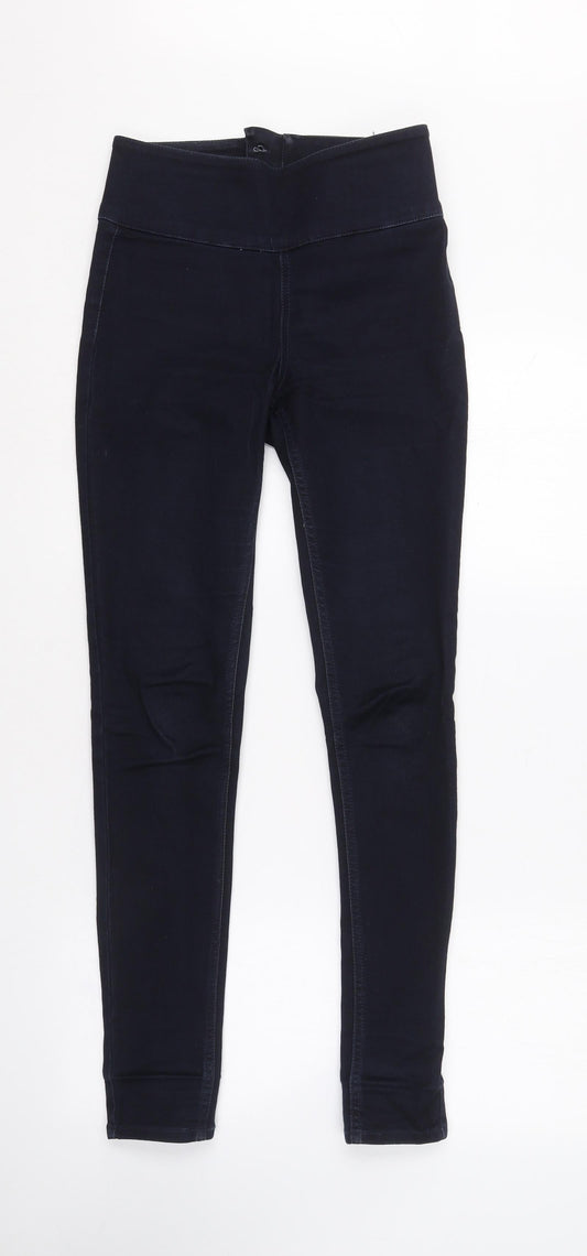 Pieces Womens Blue  Cotton Jegging Trousers Size S L27.5 in Regular