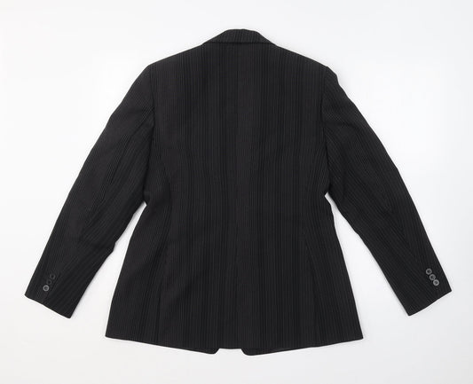 Marks and Spencer Womens Black Striped  Jacket Blazer Size 14