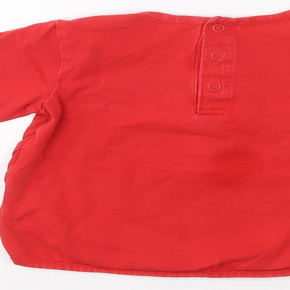 UBS 2 Baby Red  Cotton Basic T-Shirt Size 12-18 Months Round Neck