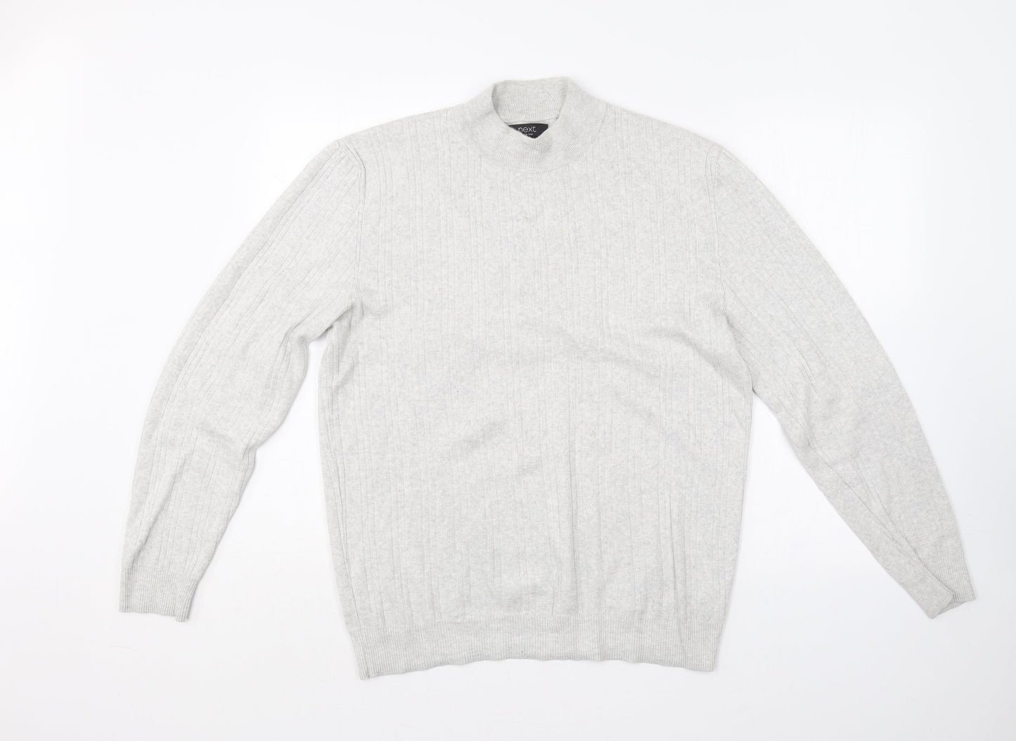 NEXT Womens Grey Crew Neck  Cotton Pullover Jumper Size L