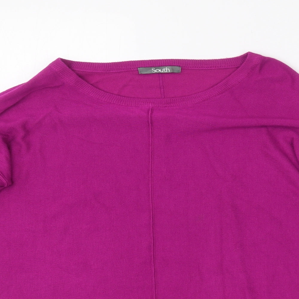 South Womens Pink Round Neck  Viscose Pullover Jumper Size 8