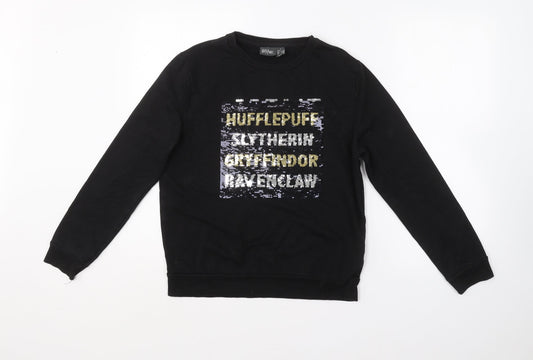 Primark Womens Black  Polyester Pullover Sweatshirt Size 6   - Harry Potter