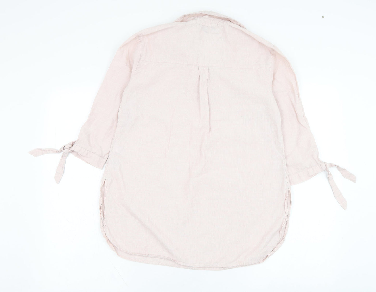 New Look Womens Pink  Cotton Basic Blouse Size 8 V-Neck