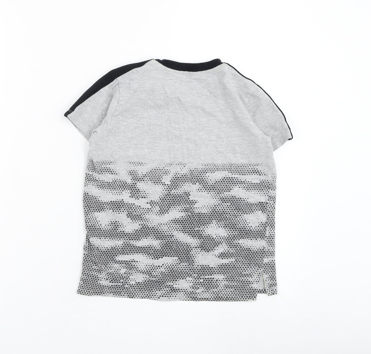 Pep&co Boys Grey  Cotton Basic T-Shirt Size 7-8 Years Round Neck Pullover - Generation