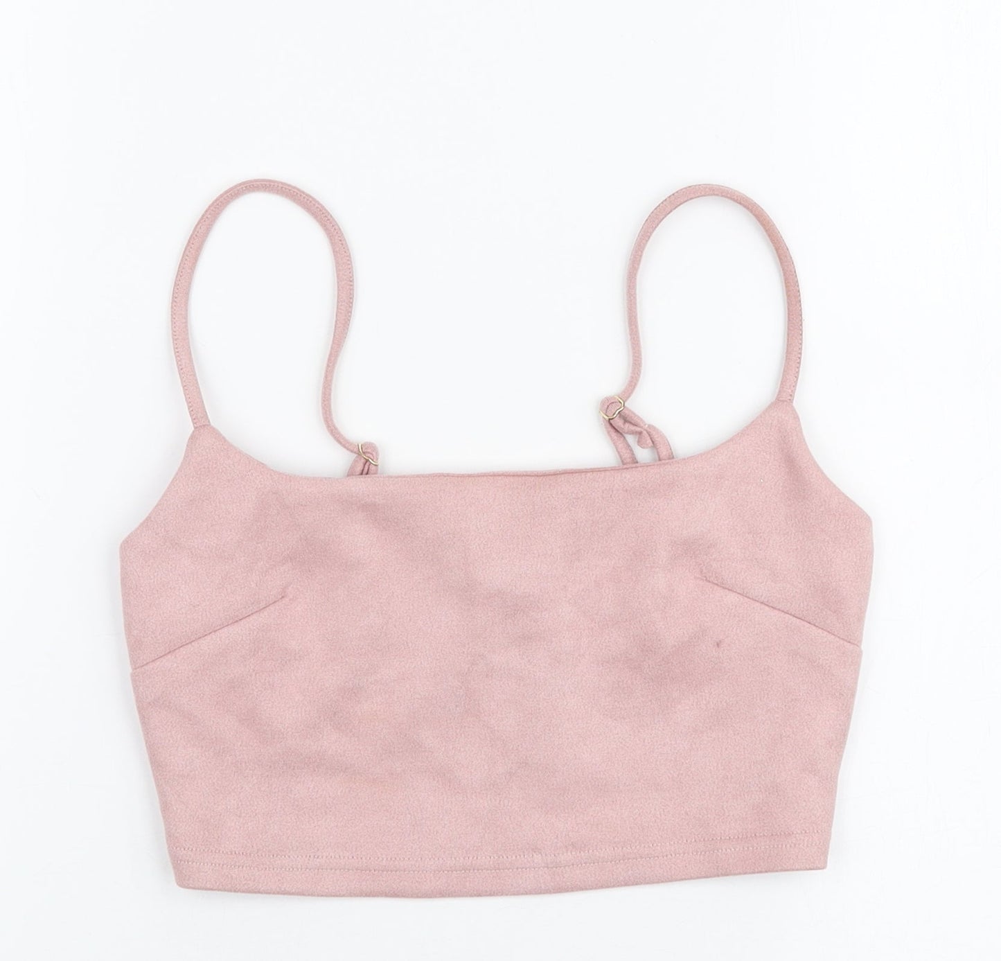 Naanaa Womens Pink  Polyester Cropped Tank Size 8 Square Neck