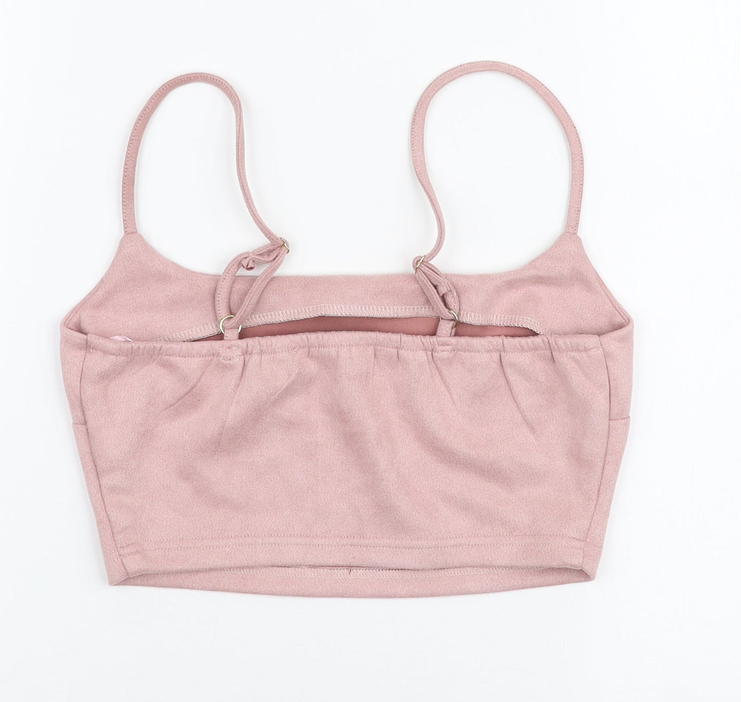 Naanaa Womens Pink  Polyester Cropped Tank Size 8 Square Neck
