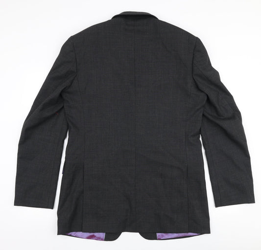 Burton Mens Grey  Viscose Jacket Suit Jacket Size 40