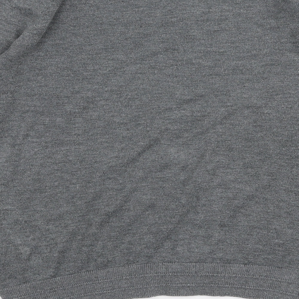 Topshop Womens Grey Round Neck  Polyester Pullover Jumper Size 6