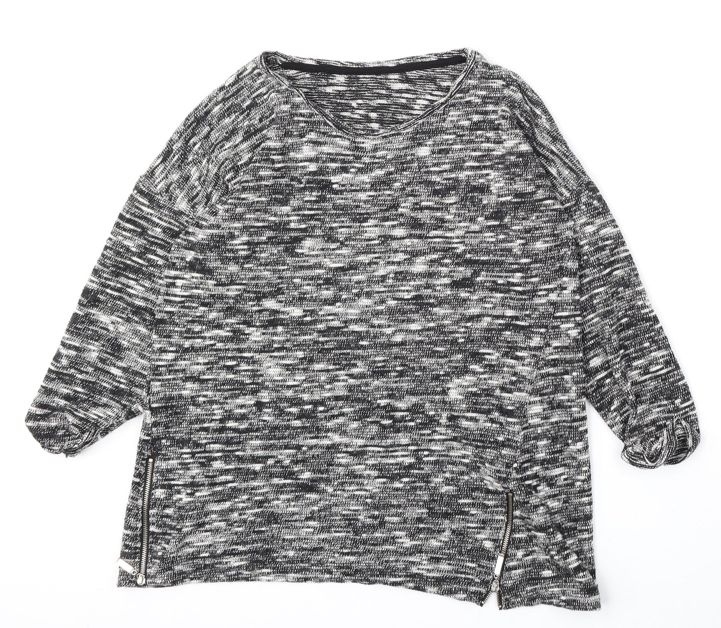 Preworn Womens Multicoloured Round Neck Striped Polyester Pullover Jumper Size M