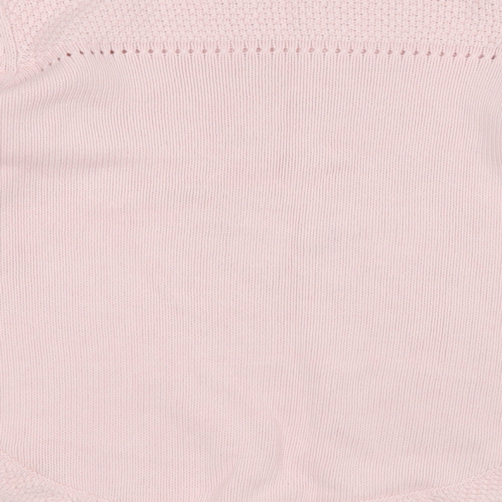Marks and Spencer Womens Pink Round Neck  Cotton Pullover Jumper Size 8