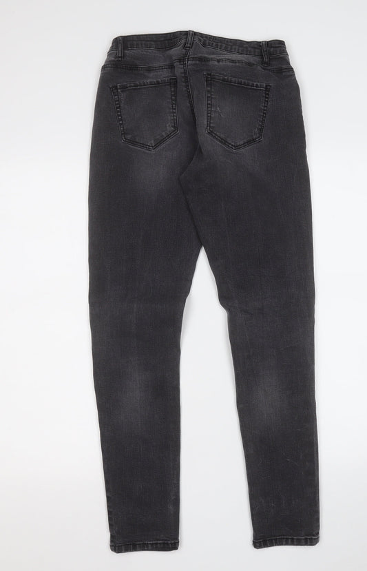 Denim & Co. Womens Grey  Cotton Skinny Jeans Size 8 L27 in Regular