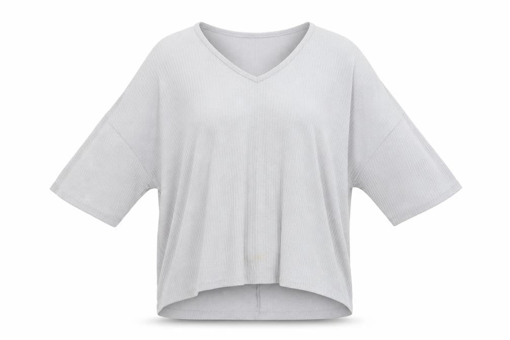 New Look Womens Grey  Viscose Basic Blouse Size S Round Neck