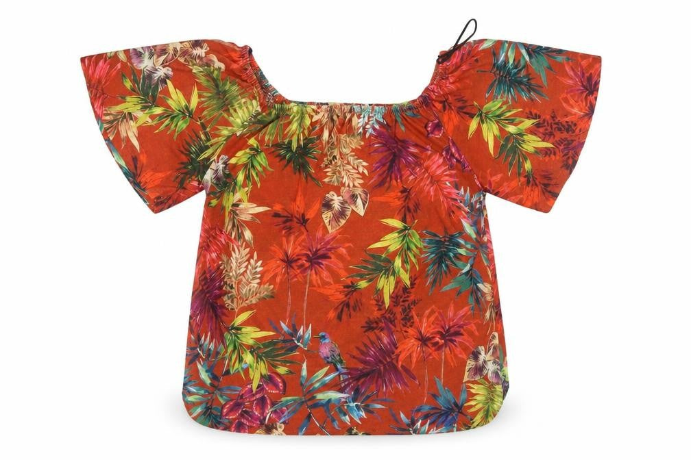 love tees Womens Multicoloured Floral Polyester Basic T-Shirt Size 14 Round Neck