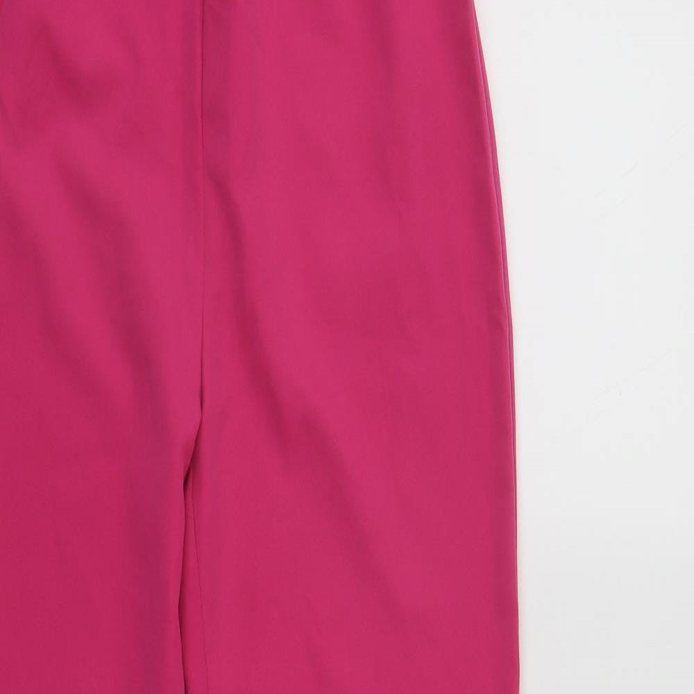 Boohoo Womens Pink  Polyester Trousers  Size 8 L31 in Regular