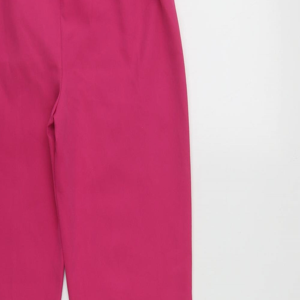 Boohoo Womens Pink  Polyester Trousers  Size 8 L31 in Regular