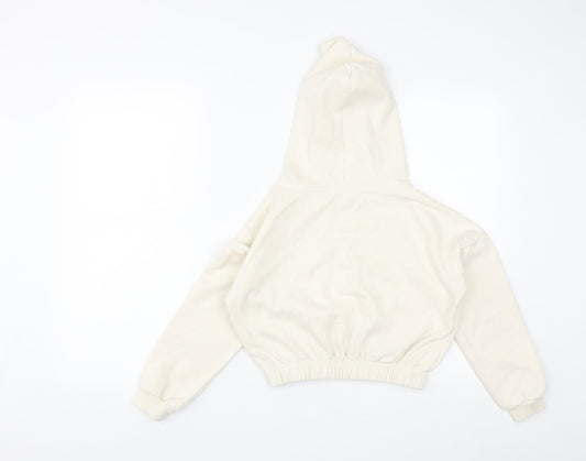 Jeff&Co Girls White  Cotton Pullover Hoodie Size 11-12 Years