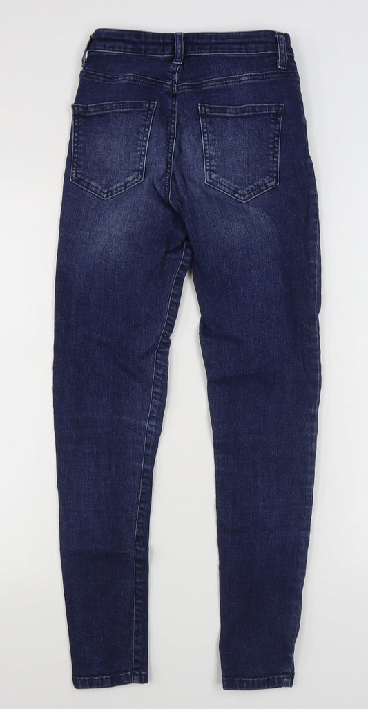 Savida Womens Blue  Cotton Skinny Jeans Size 8 L29 in Regular Zip