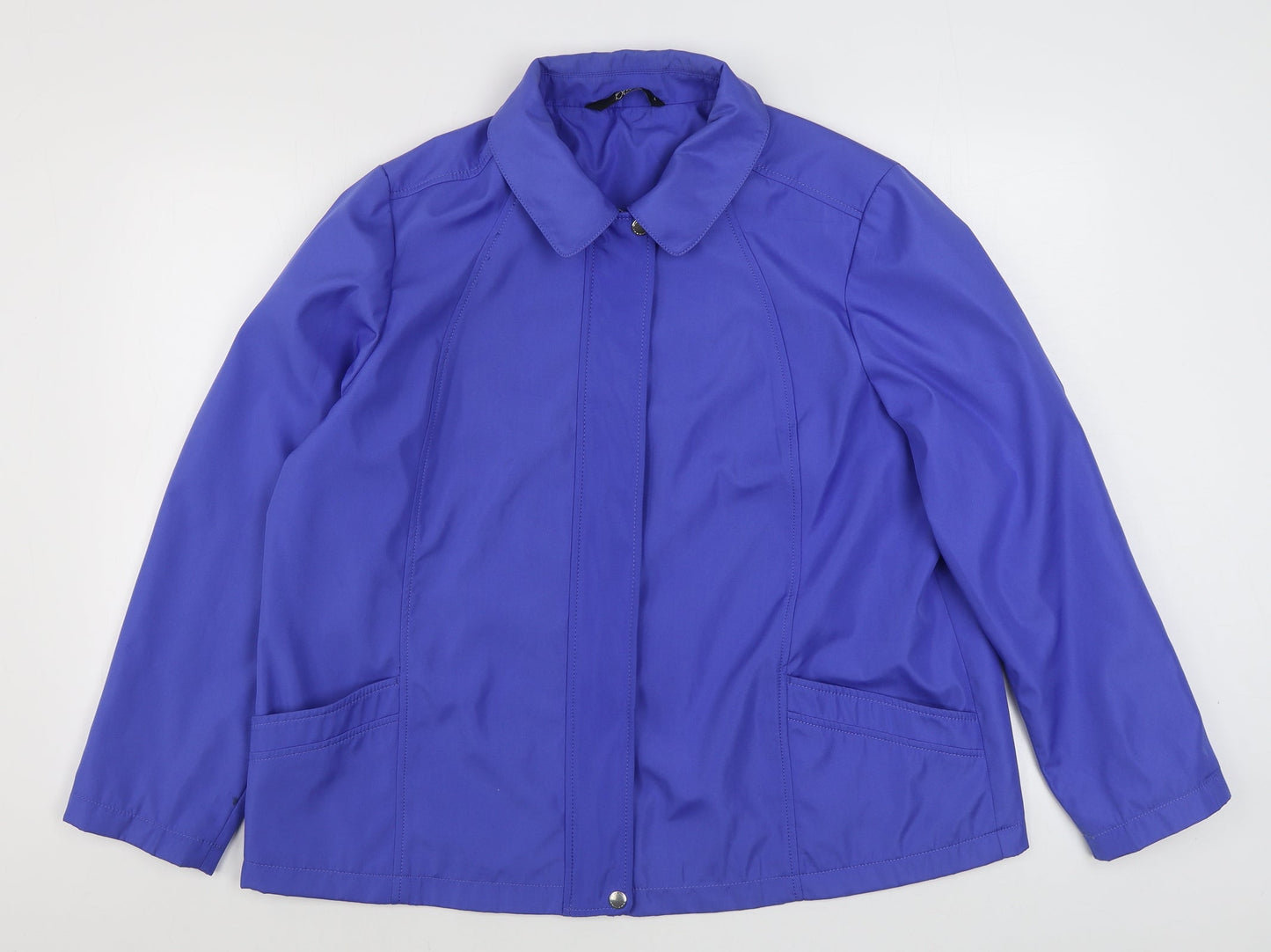 bm collection        Womens Blue   Rain Coat Coat Size L  Zip
