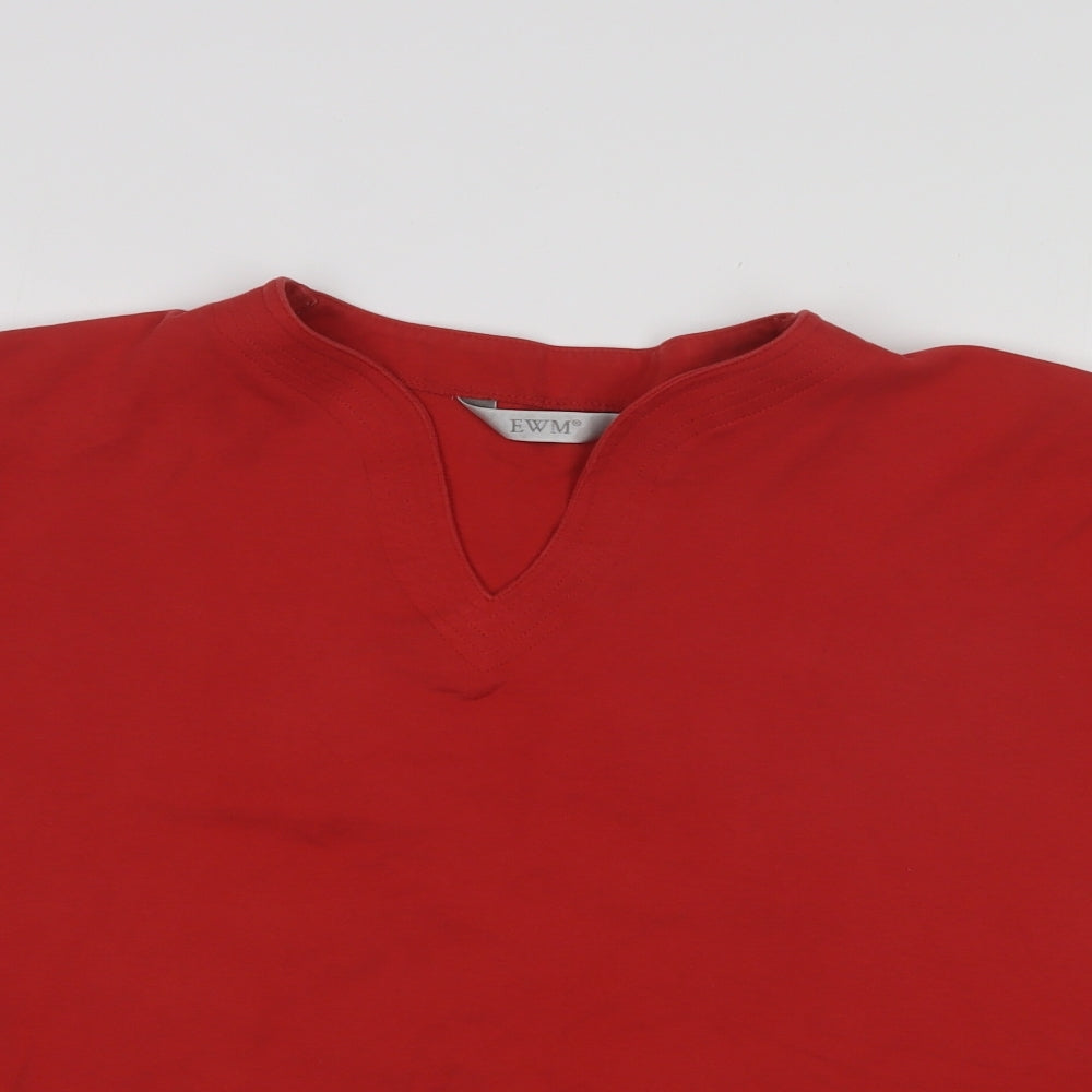 EWM Mens Purple  Cotton  T-Shirt Size XL V-Neck